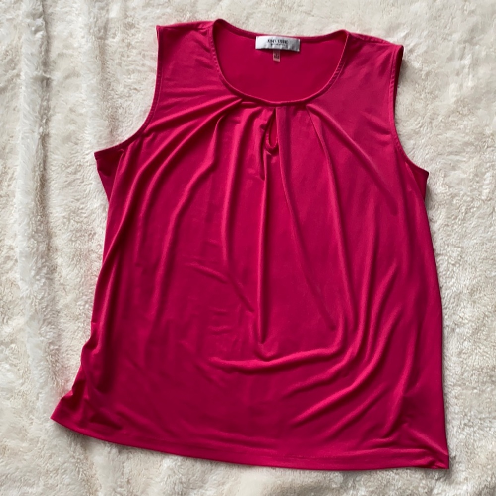 Pink sleeveless blouse